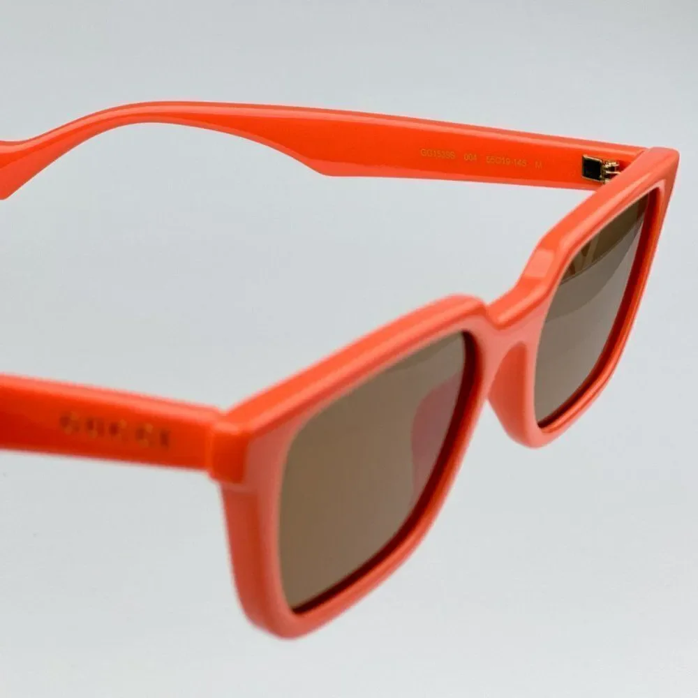 NEW Gucci GG1539S 004 Orange Brown Unisex Rectangle Sunglasses GG 1539S
